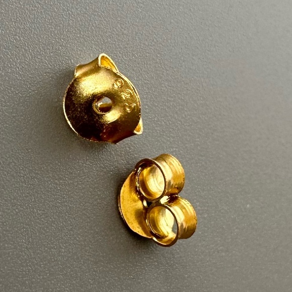 14k Vermeil Gold Semi Precious Double Opal Earrings - Picture 9 of 17